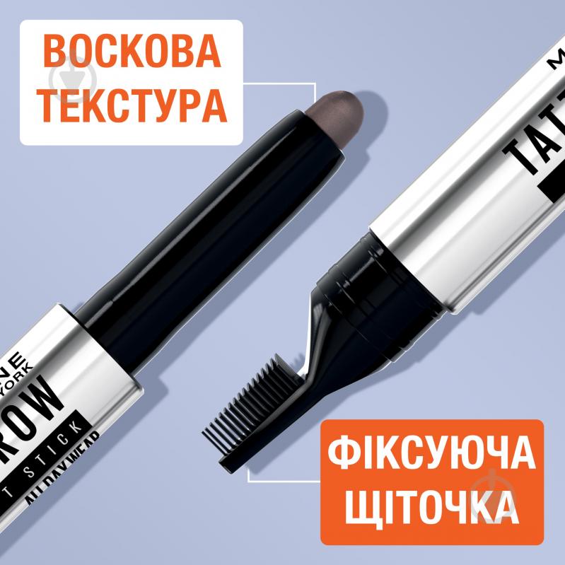 Моделирующий воск-стик для бровей Maybelline New York Tattoo Brow Lift 02 Soft brown 1,1 г - фото 9