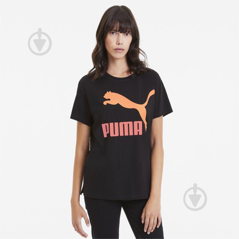 Футболка Puma Classics Logo Tee 59551491 р.S черный - фото 1