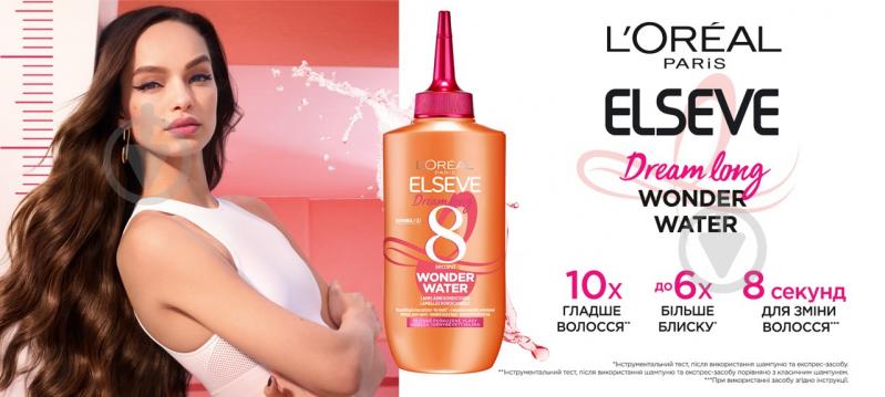 Експрес-засіб Elseve Dream Long Wonder Water з ефектом ламінування для розгладження довгого, пошкодженого волосся 200 м - фото 6