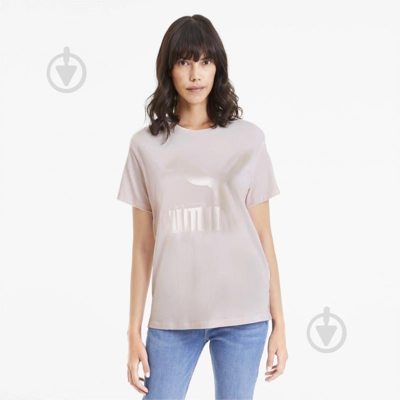 Футболка Puma Classics Logo Tee 59551487 р.S бежевый - фото 1