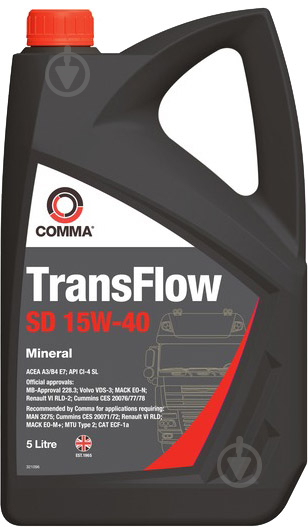 Моторне мастило COMMA Transflow SD 15W-40 5 л (TRANSFLOW SD 15W40 5L) - фото 1