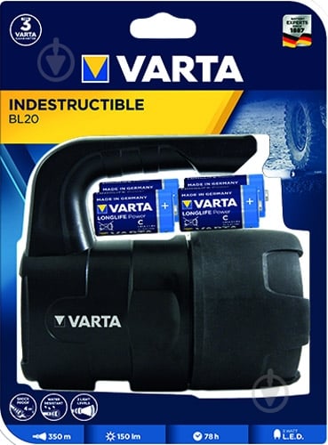 Фонарик Varta 18750101421 Indestructible Beam Lantern 4C черный - фото 2