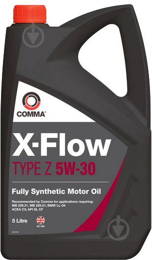 Моторне мастило COMMA X-FLOW Z 5W-30 5 л (X-FLOW Z 5W30 SYNT. 5L) - фото 1