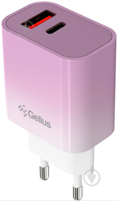 Мережевий зарядний пристрій Gelius Merge GP-HC060 GAN USB + Type-C Violet - фото 2