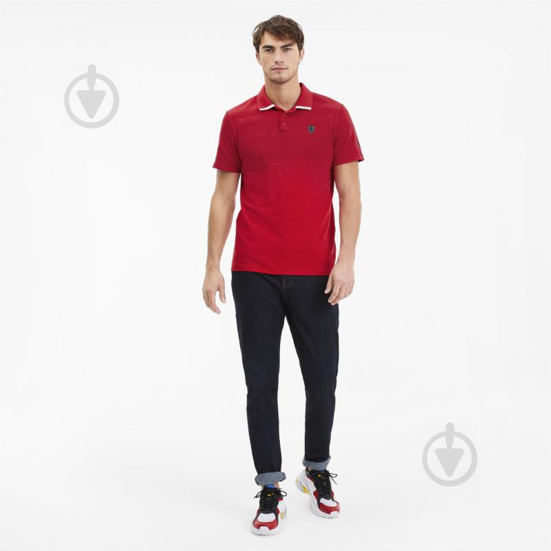 Поло Puma Ferrari Striped Polo 59612302 р.XL червоний - фото 5