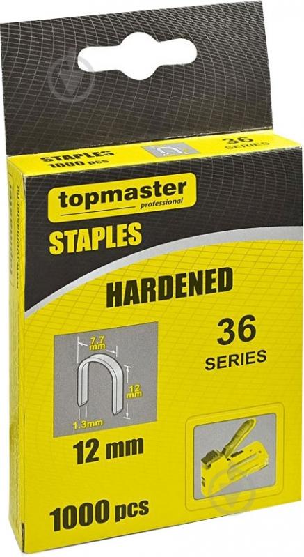 Скоби для ручного степлера Topmaster 12 мм тип 36 (L) 1000 шт. 511337 - фото 2