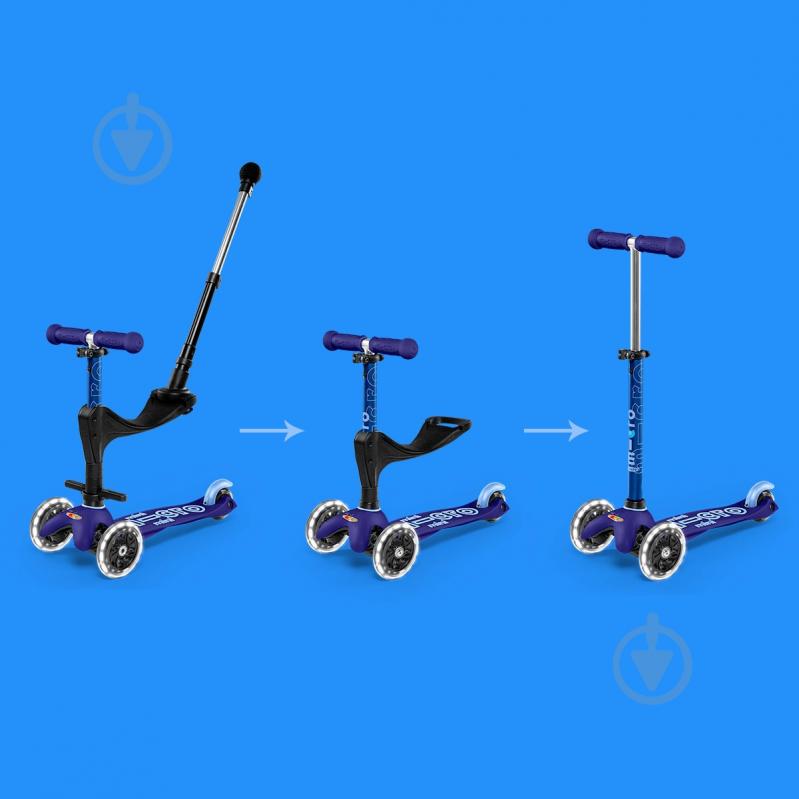 Самокат Micro Mini 3in1 Deluxe Plus LED синий MMD145 - фото 9