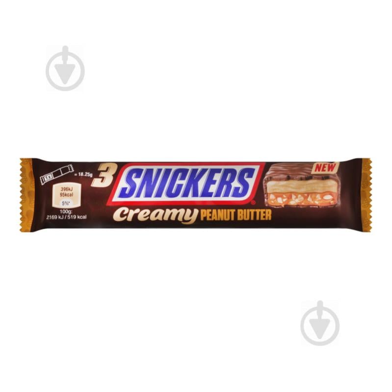 Батончик Snickers Creamy арахісове масло 54 г - фото 1