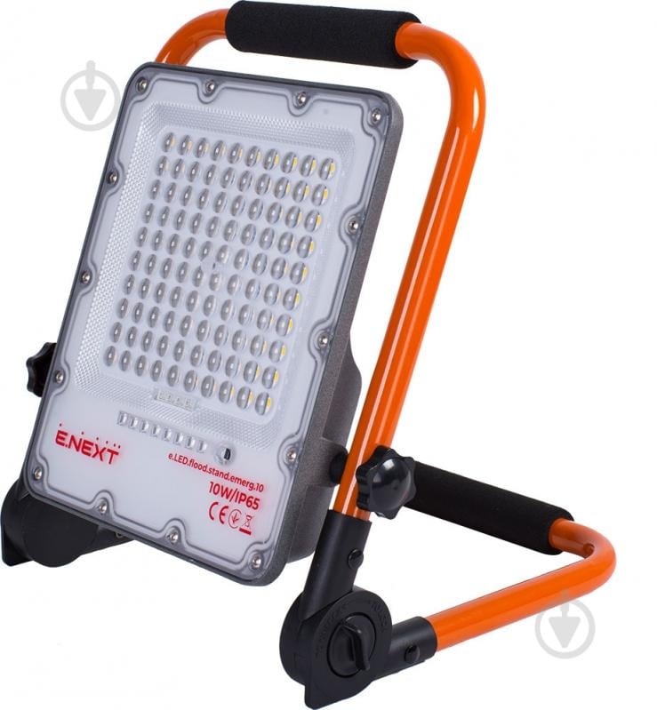Фонарь светодиодный E.NEXT e.LED.flood.stand.emerg.10 600 Lm оранжевый l0790013 - фото 1