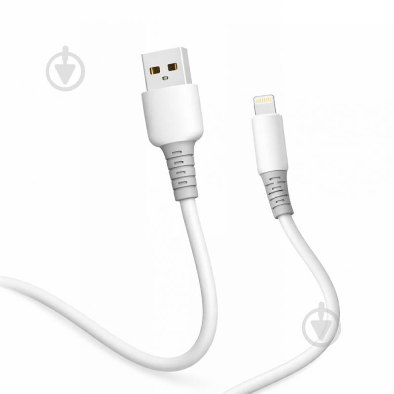 Дата-кабель ColorWay USB - Apple Lightning (liquid silicone) 3А 1 м white (CW-CBUL093-WT) - фото 2