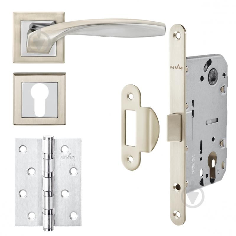 Комплект PZ MVM Z-1325 SN/CP-2 PZ 85 мм матовий нікель/полірований хром з петлями - фото 1 Комплект PZ MVM Z-1325 SN/CP-2 PZ 85 мм матовий нікель/полірований хром з петлями - фото 1