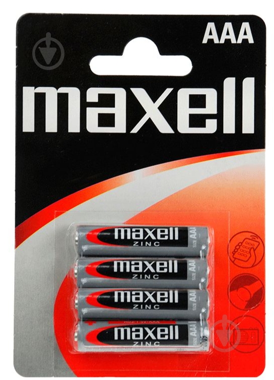 Батарейки Maxell AAA (R03, 286) 4 шт. (774407.04) - фото 1