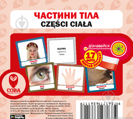 Книга «Частини тіла. Набір карток» 9786177686117 - фото 1