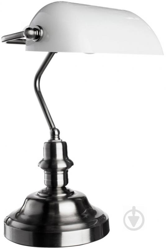 Настільна лампа декоративна Arte Lamp A2491LT-1SS Banker 1x60 Вт E27 матове срібло - фото 1