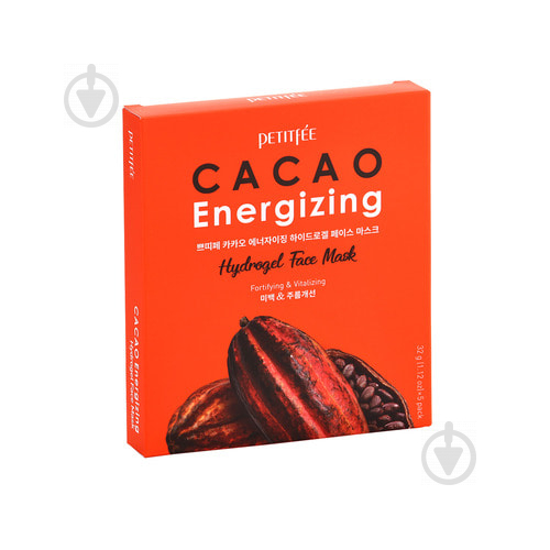 Маска для обличчя Petitfee Energizing Hydrogel Face Mask гідрогелева тонізуюча з екстрактом какао 5 шт. - фото 1