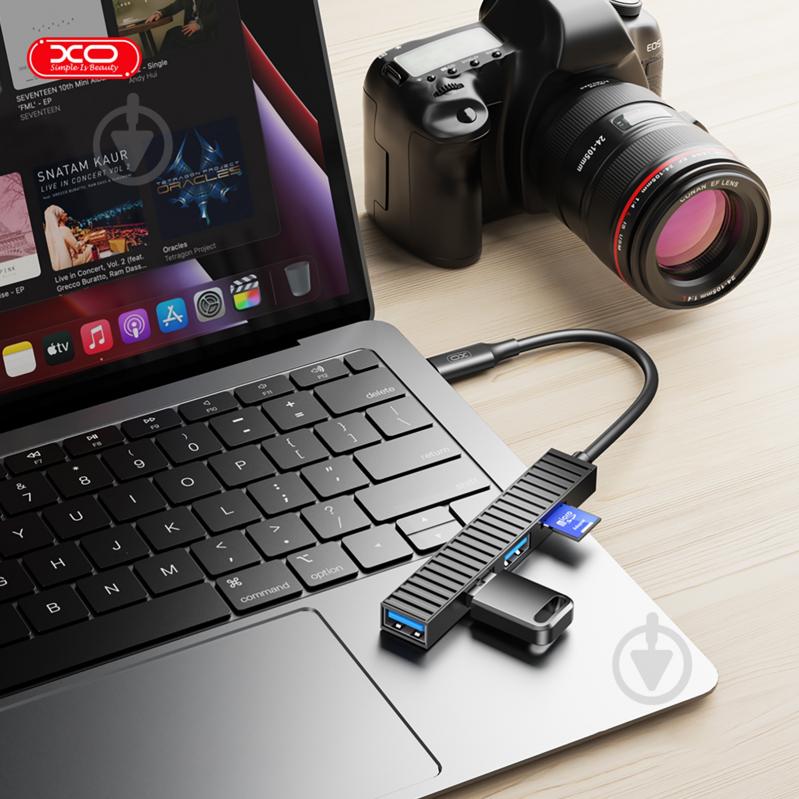 USB-хаб Xo HUB014B USB 3.0/2хUSB 2.0/SD/MicroSD Black (HUB014B.black) - фото 6