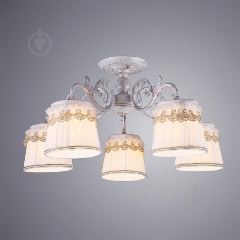 Люстра потолочная Arte Lamp Merletto A5709PL-5WG 5x40 Вт E14 бело-золотистый - фото 1