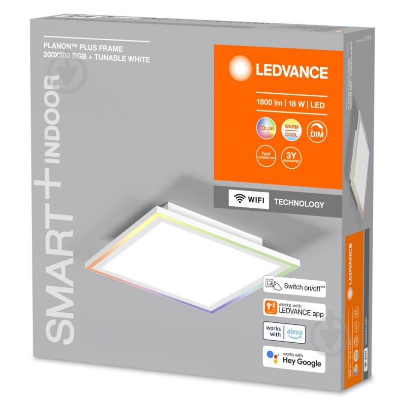 Світильник стельовий Ledvance Smart Wi-Fi Planon RGB 30x30 см 18 Вт білий 3000-6500 К - фото 2 Світильник стельовий Ledvance Smart Wi-Fi Planon RGB 30x30 см 18 Вт білий 3000-6500 К - фото 2