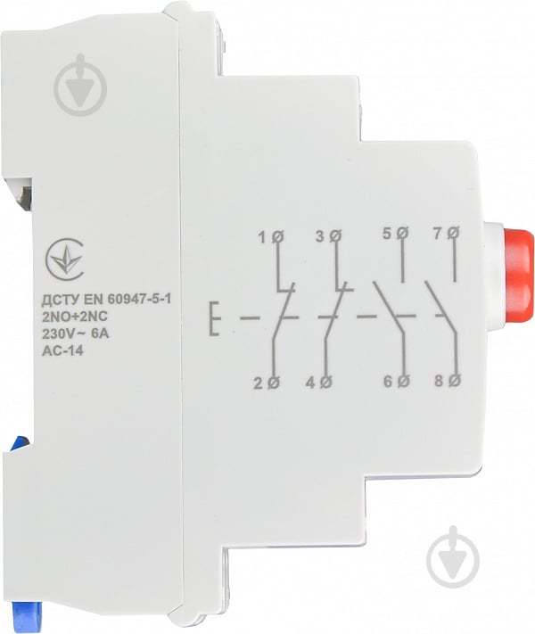Кнопка модульна АСКО-УКРЕМ 2NO+2NC 230V АС МВ-22 без фіксації A0150010111 - фото 3