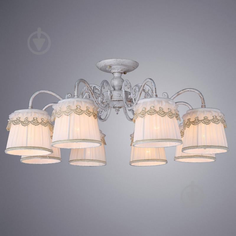 Люстра стельова Arte Lamp Merletto A5709PL-8WG 8x40 Вт E14 біло-золотистий - фото 1