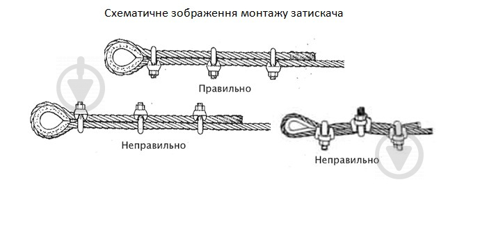 Затискач для троса дуговий 6 мм 2 шт - фото 4