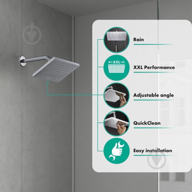 Верхний душ Hansgrohe VERNIS SHAPE 230мм - фото 9