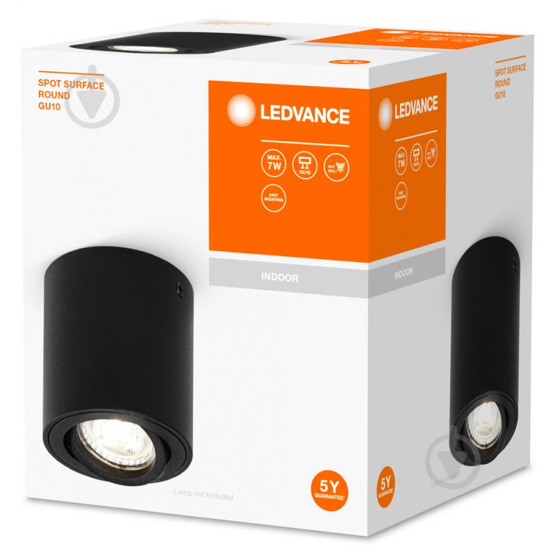 Світильник точковий Ledvance Spot Surface Round BK 220 Вт GU10 чорний - фото 1