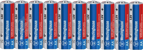 Батарейки Westinghouse Super Heavy Duty AA (R6, 316) 10 шт. (R6P-SP10) - фото 1 Батарейки Westinghouse Super Heavy Duty AA (R6, 316) 10 шт. (R6P-SP10) - фото 1