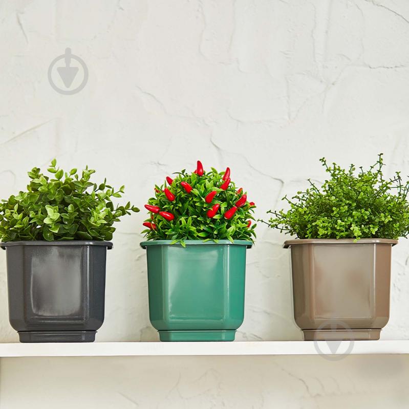 Вазон пластиковий Дама з підставкою 16х16 см квадратний граніт 2 л Алеана - фото 2 Вазон пластиковий Дама з підставкою 16х16 см квадратний граніт 2 л Алеана - фото 2