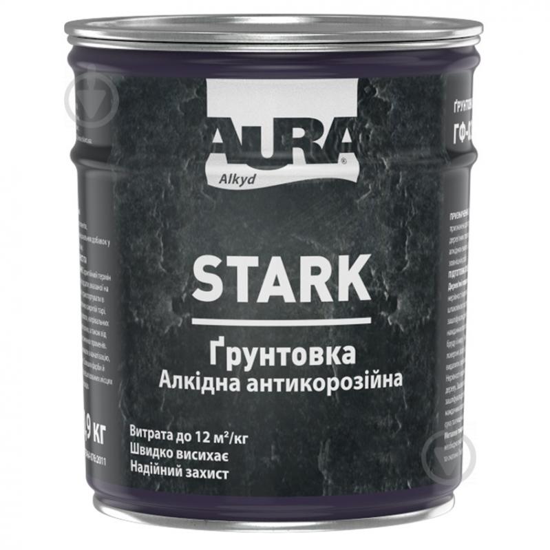 Ґрунтовка Aura® Алкідна антикорозійна STARK ГФ-021 87 червоно-коричневий мат 0,9 кг - фото 1