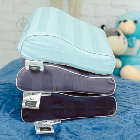 Подушка ортопедична №6111 Noble stripe Blue sea KIDDY Boy (2200003262650) MirSon 50x29x5/8 синій - фото 5