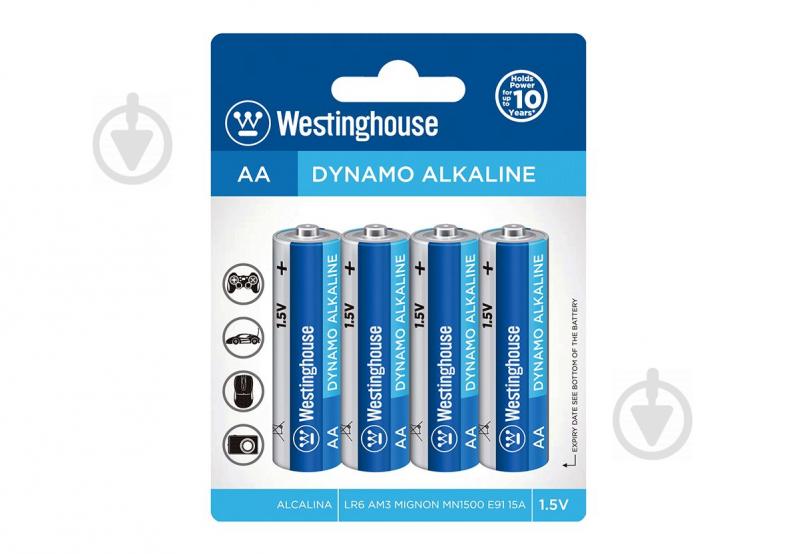 Батарейки Westinghouse Dynamo Alkaline AA (R6, 316) 4 шт. (LR6-BP4) - фото 1