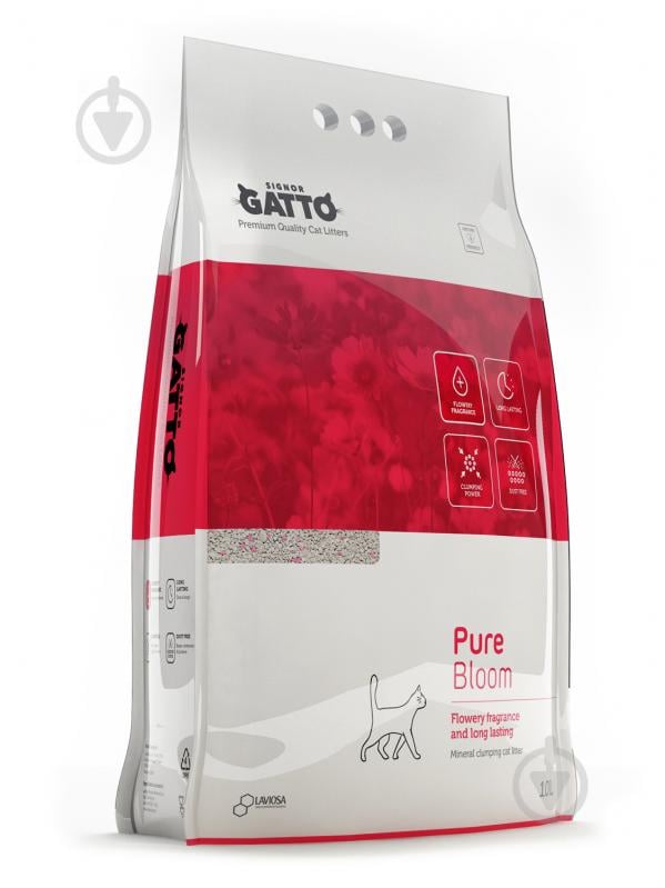 Наповнювач для котячого туалету SIGNOR GATTO бентонітовий Pure Bloom 10 л - фото 1