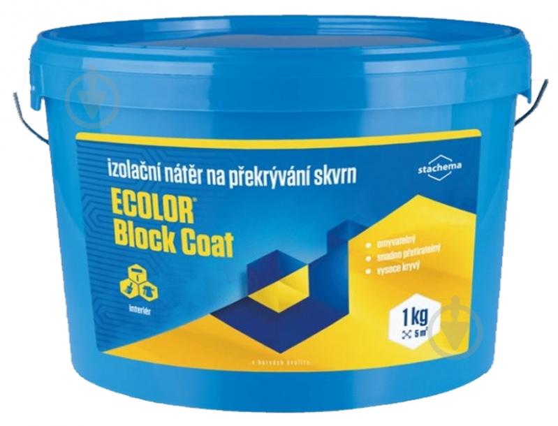 Фарба-ґрунт акрилова STACHEMA Фарба ізолююча для перекривання плям Ecolor Block Coat 4 кг мат білий 4 кг - фото 1