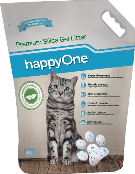 Наполнитель для туалета HappyOne Premium Silica Gel Litter 2,2 кг - фото 1