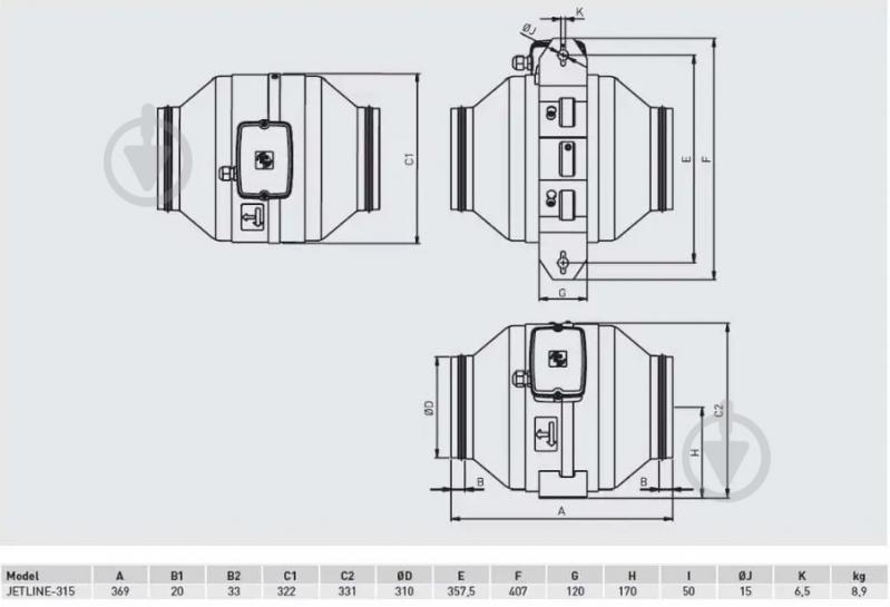 Вентилятор канальний Soler&Palau JETLINE-315 - фото 5
