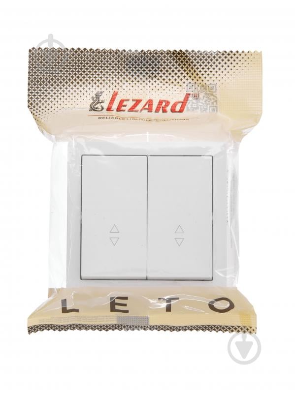 Выключатель проходной двухклавишный Lezard LETO без подсветки белый 752-0200-106 - фото 4