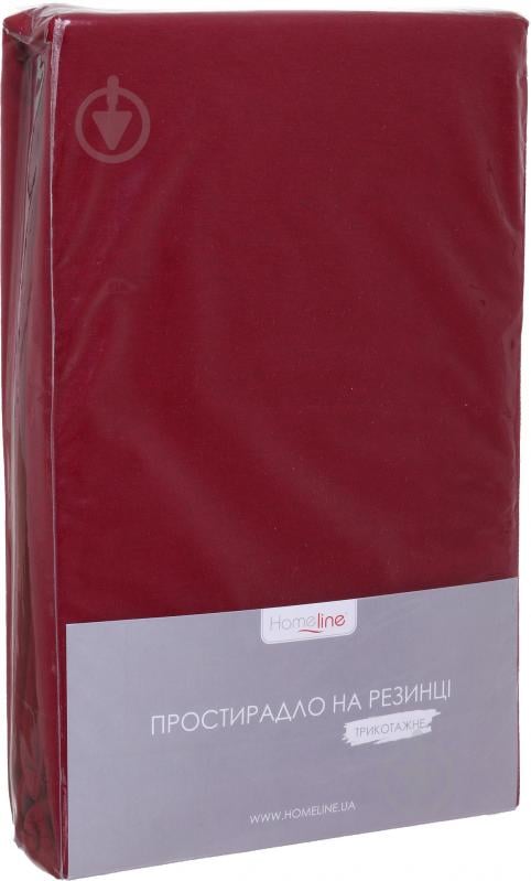 Простирадло на резинці трикотажне 90x200 см бордовий Home Line - фото 3