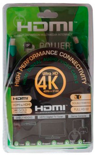 Кабель PowerPlant HDMI 3 м (KD00AS1249) HDMI - HDMI, 2.0V, Double ferrites, Highspe - фото 3