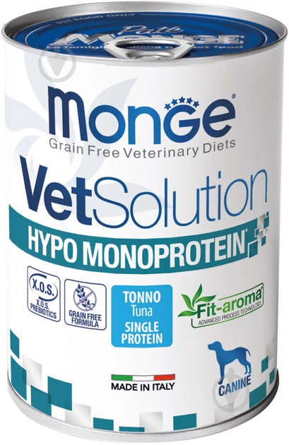 Корм вологий для усіх порід Monge VetSolution Hypo паштет 400 г - фото 1