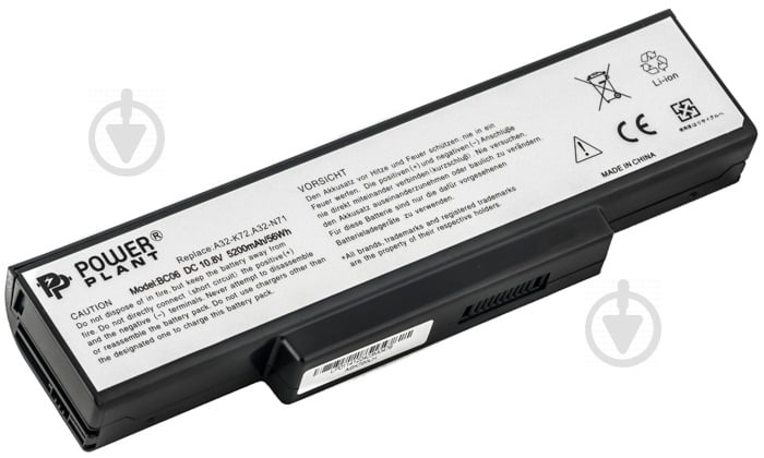 Акумулятор PowerPlant Asus A72, A73 (A32-K72 AS-K72-6) 10.8 V 5200 mAh NB00000016 - фото 1