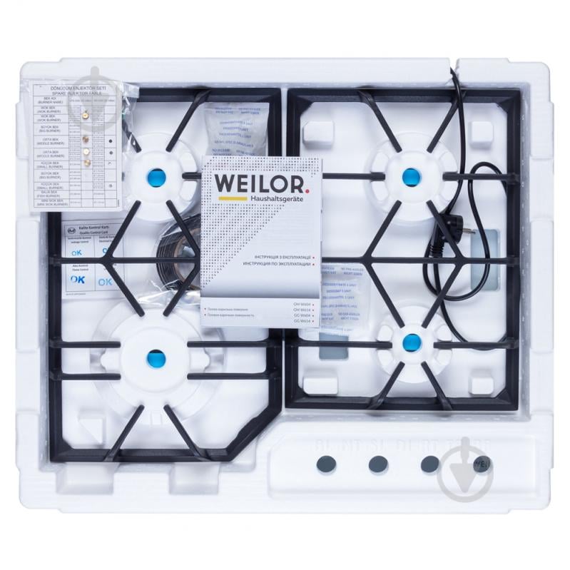 Варочная поверхность газовая WEILOR GG W604 WH - фото 12 Варочная поверхность газовая WEILOR GG W604 WH - фото 12