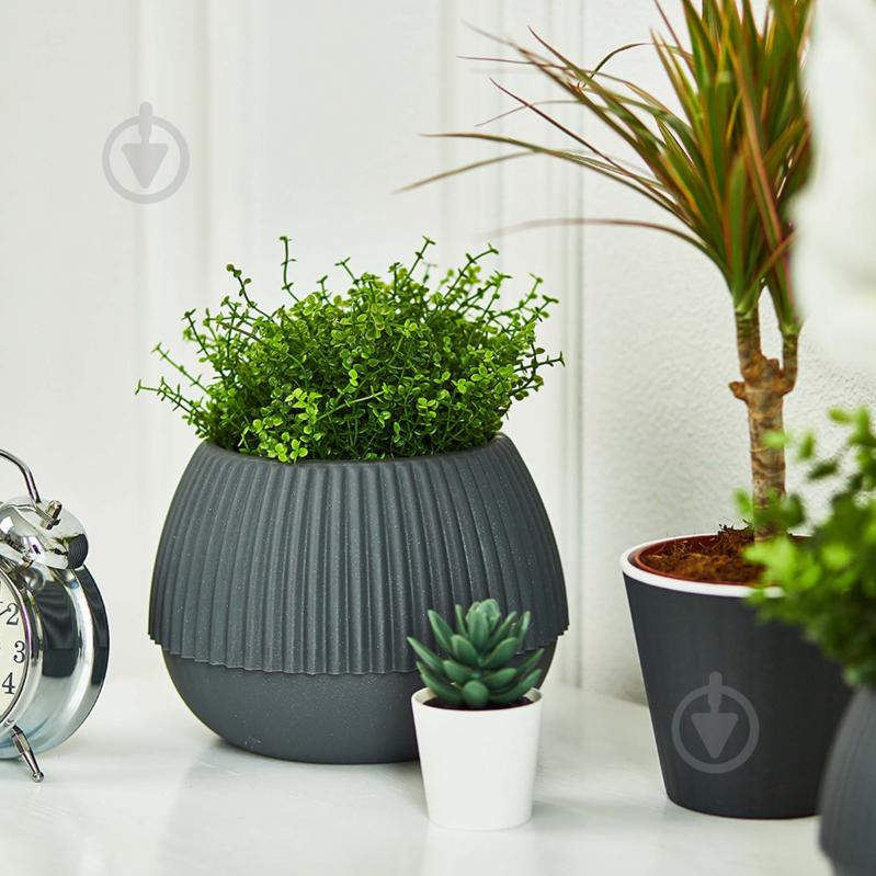 Вазон Ибис 13,0х11,2 см круглый гранит/белый 0,86 л Алеана - фото 5