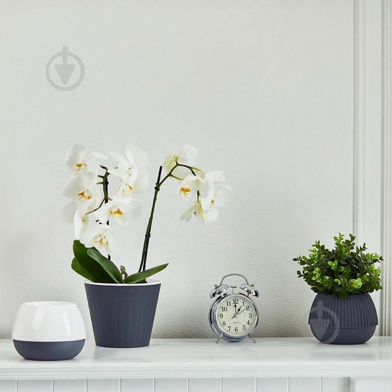 Вазон Ибис 13,0х11,2 см круглый гранит/белый 0,86 л Алеана - фото 2