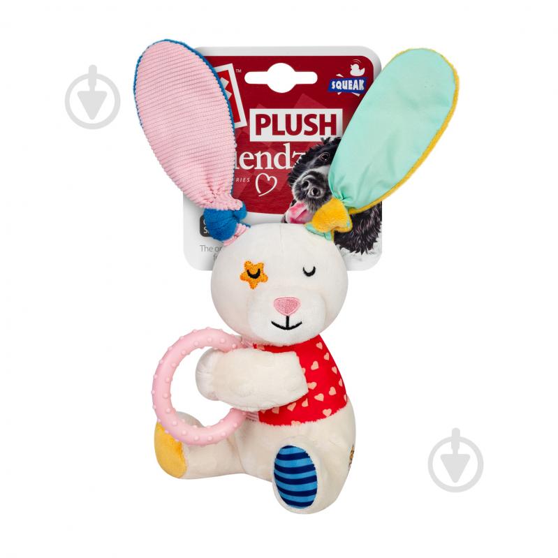 Игрушка для собак GiGwi Plush Зайка с кольцом 16 см - фото 2