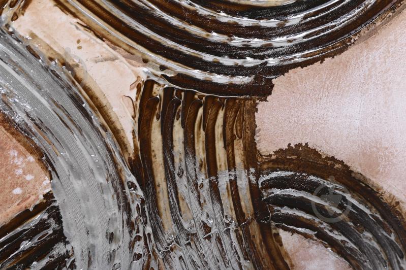 Картина ручної роботи Circles рельєфний малюнок 100x100 см Sensio C-2198B - фото 4