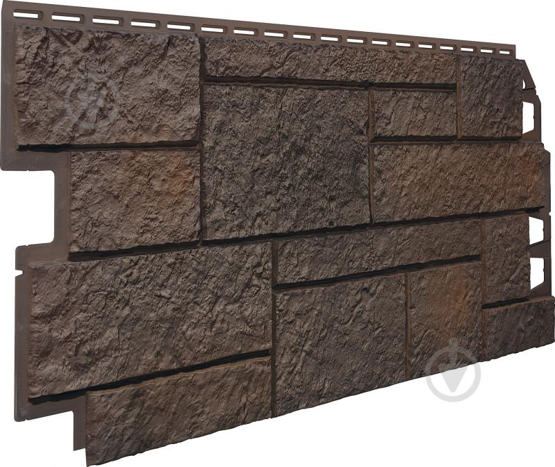 Панель фасадна VOX Solid Sandstone Dark Brown 1x0,42 м (0,42 м.кв) - фото 1