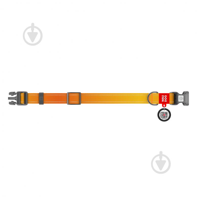 Ошейник Waudog Nylon Mono светоотражающий L оранжевый нейлон Ш 25 мм Д 33-49 см - фото 2