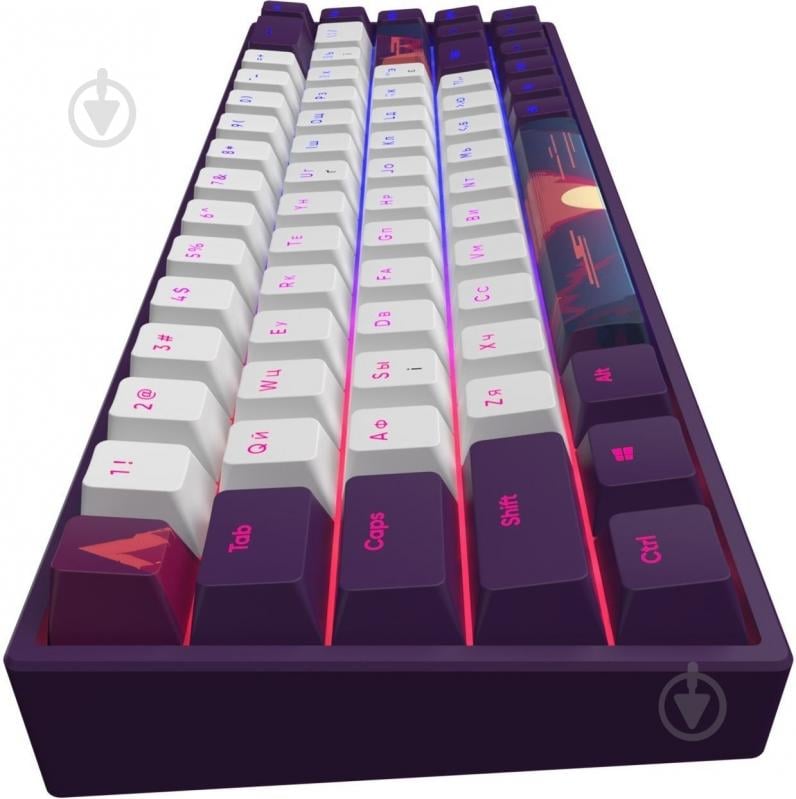 Клавіатура Dark Project 68 Sunrise - RGB UA (DPP68_GSH_SUNR_ANSI_UA) white/violet - фото 2