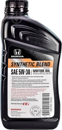 Моторне мастило Honda Genuine Synthetic Blend 5W-30 0,95 л (087989134) - фото 2